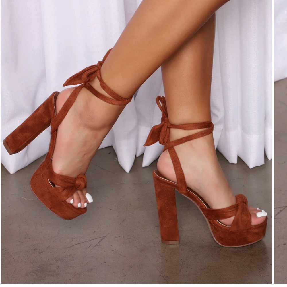 Suede block heels